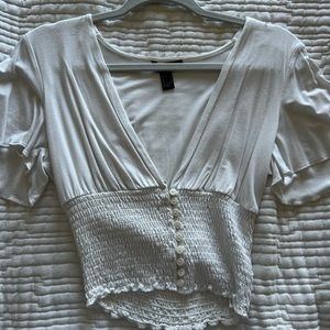 Cute white blouse top